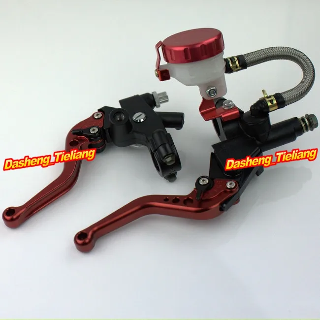

Universal 7/8" 22mm Universal Front Master Cylinder Brake Clutch Levers for Sport Street Bike Red Color High Quality