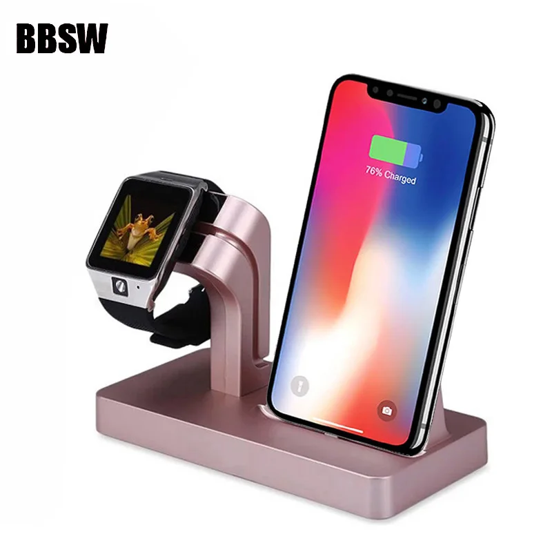 

2 in 1 Charging Dock Station Desktop Cradle Phone Stand Holder for iPhone Xs MAX XR X 8 7 Plus 6S 5 SE For Apple Watch Holder