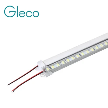 

2PCS*50CM DC12V Super Bright Double Row 5730 LED Bar Light Hard Strip Light 5730 with U Aluminium shell +pc cover Cabinet Light