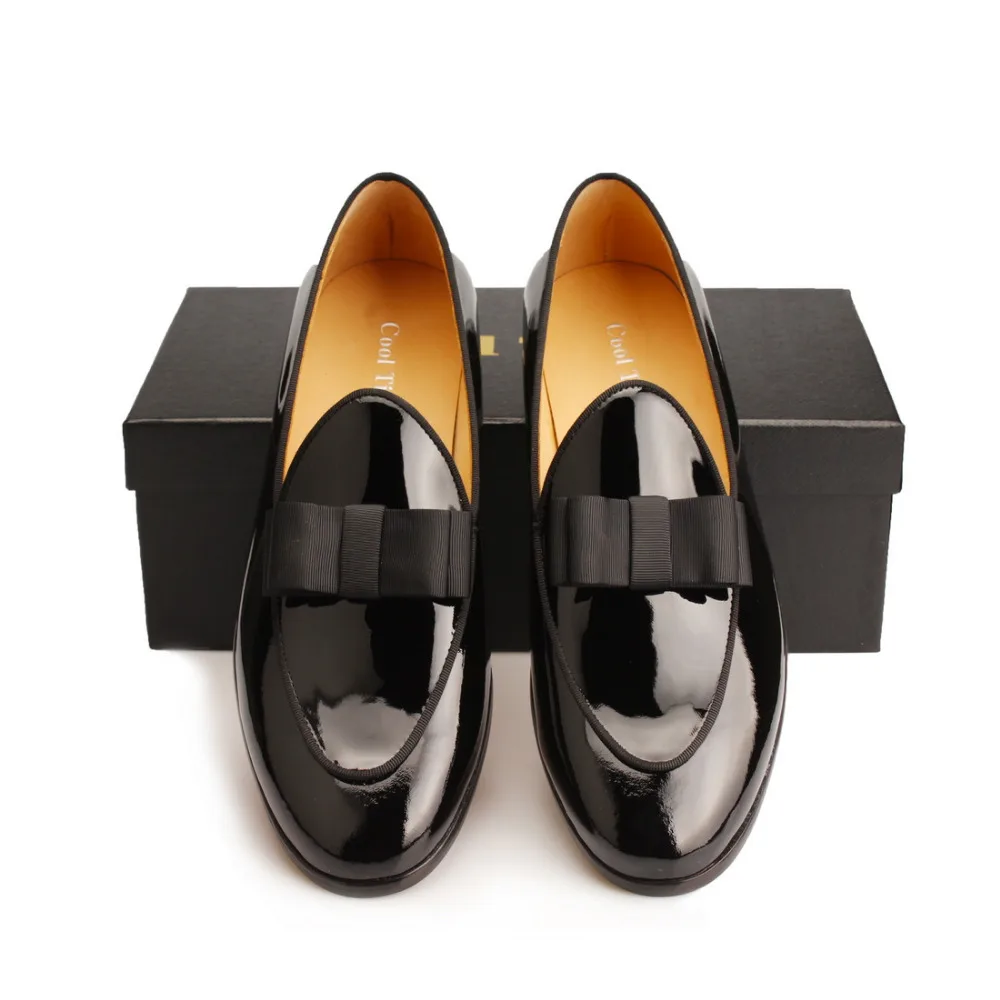 Black Patent leather Loafers Men Flat Shoes  (4)