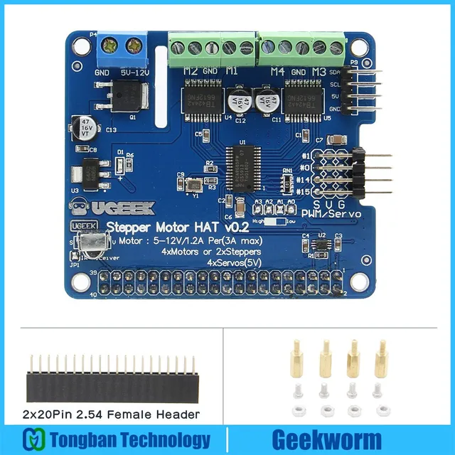 US $19 49 25% OFF|Raspberry Pi 3 Motor HAT Full function Robot Expansion Board Support Raspberry Pi 3/2B/B+ (Stepper / Motor / Servo/ IR Remote) -in