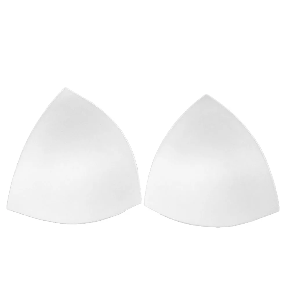 Треугольная чашка Бюстгальтер с подкладками вставка нижнее белье из хлопка женские бесшовные съемный - Цвет: Белый
