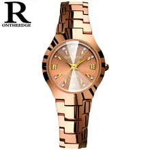 Вольфрамовые стальные водонепроницаемые часы из розового золота, женские кварцевые часы, женские Роскошные наручные часы от ведущего бренда Relogio
