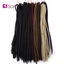 SAMBRAID, искусственные замки, вязанные крючком косички, 18 дюймов, вязанные крючком волосы для наращивания, мягкие искусственные локоны, синтетические косички для черных женщин