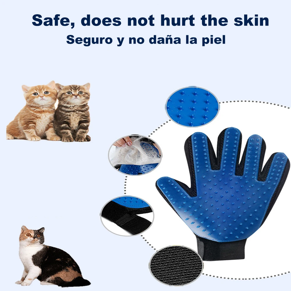 Pet Grooming Glove for Cats Brush Comb Cat Hackle Pet Deshedding Brush Glove for Animal Dog Pet Hair GloveS for Cat Dog Grooming (3)