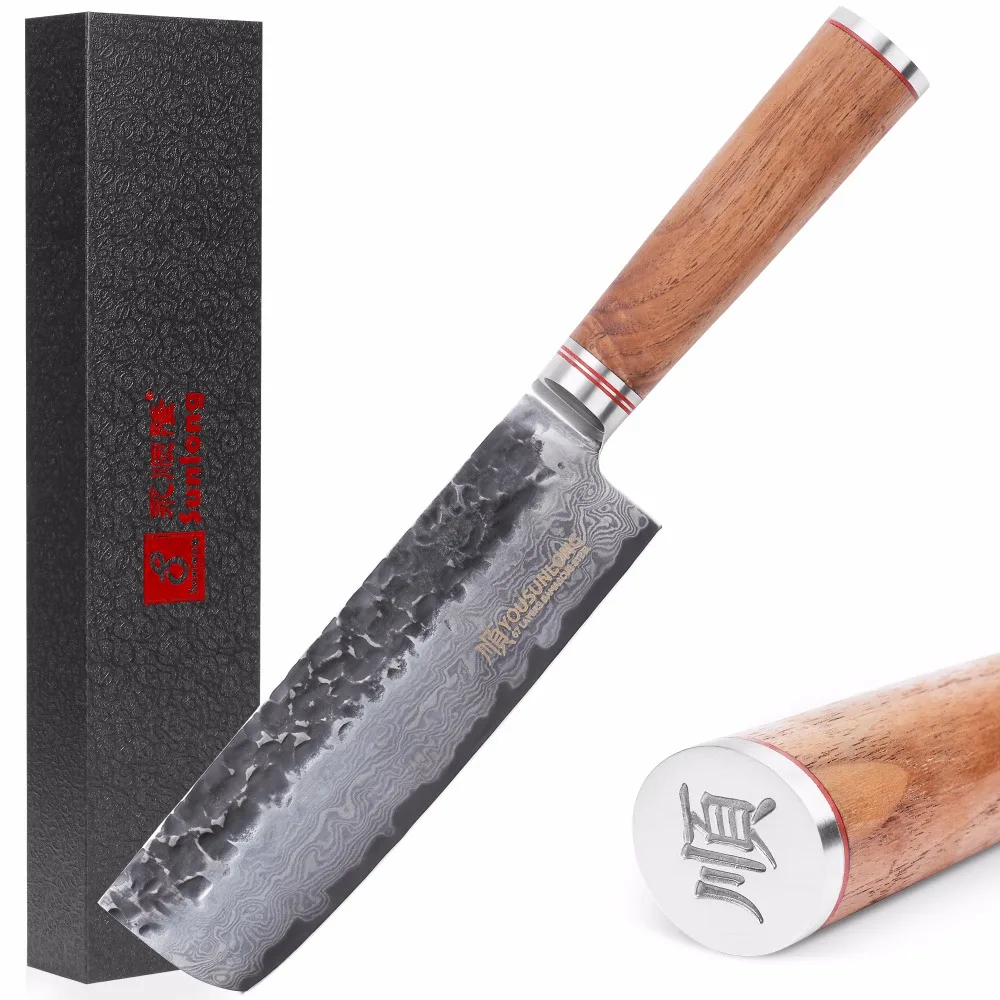 Sunlong Nakiri 6 5 дюймов Usuba японский VG10 молотый Дамасская сталь | Кухонные ножи -32903229693