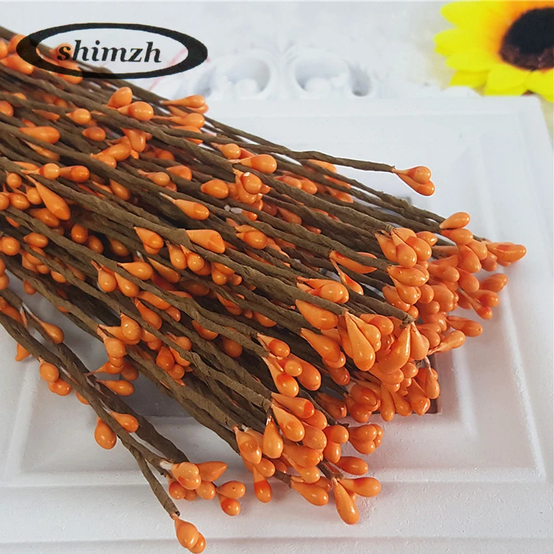 SHIMZH Artificial Flower Vine 50Pcs/Lot Pip Berry Vines Wedding Party