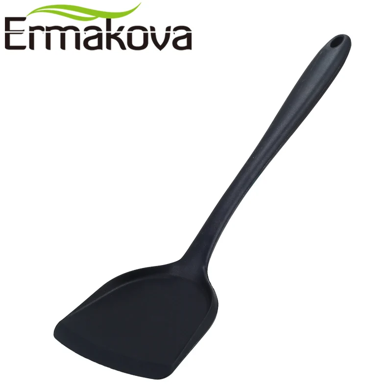 ERMAKOVA 1 шт. антипригарная силиконовая лопатка термостойкая длинная ручка