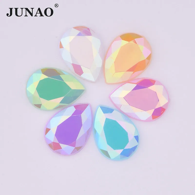 Разноцветные акриловые стразы JUNAO 10 х14 мм 13 х18 мм|flat back crystals|crystal abab strass |