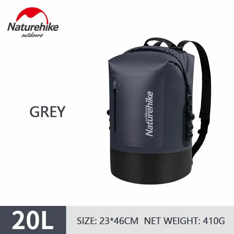 Naturehike Водонепроницаемый сумка Сухой Мешок ТПУ 20 Вт, 30 Вт, 40L большой Ёмкость пляжный купальник для плавания Сверхлегкий Drift Car Pack Рюкзак NH18F031-S - Цвет: 20L-Grey