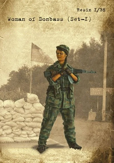 

Assembly Unpainted Scale 1/35 modern Woman of Donbass soldier Historical toy Resin Model Miniature Kit