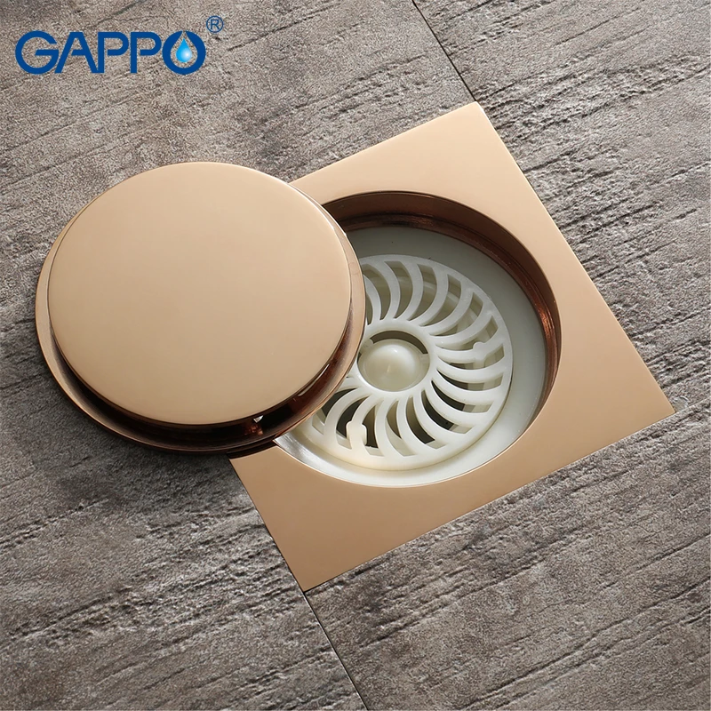 GAPPO Drains shower floor drains square antique shower drain strainers bathroom floor drain chrome plugs