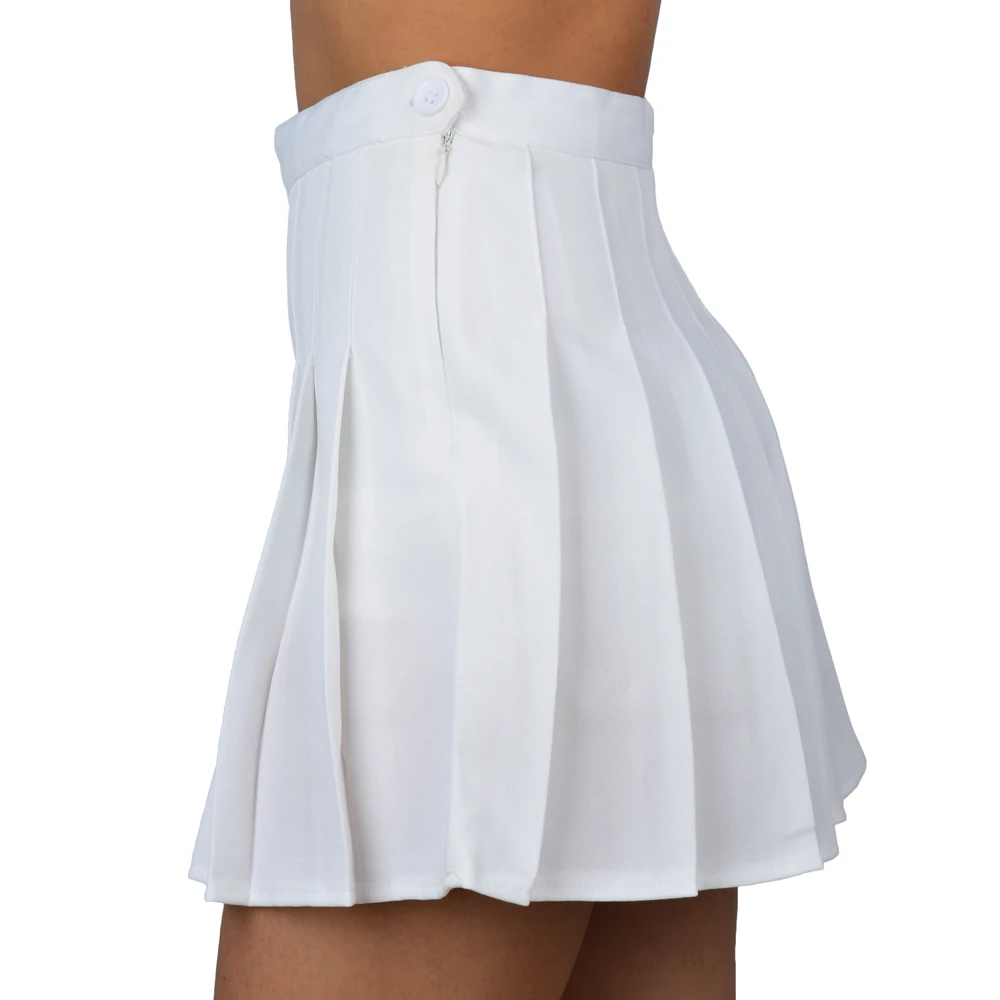 SJJH новые модные женские трапециевидные юбки с высокой талией, женские плиссированные юбки на молнии, летние теннисные мини-юбки, милые школьные юбки для девочек