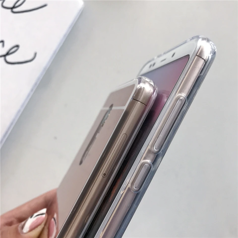 Зеркало TPU силиконовый чехол для XiaoMi RedMi 5 Plus 4A 5A 6A 4X обратите внимание на возраст 3, 4, 6, Pro 7 8 S2 Mi 5X A1 6X A2 Lite 9 Т-образной крышкой мягкий чехол для мобильного телефона чехол s