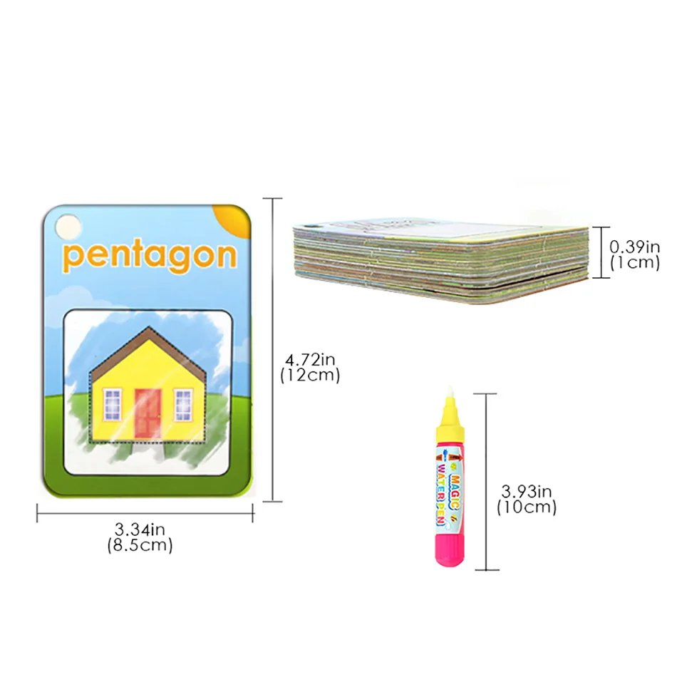 3 типа многоразовые карты для обучения рисованию водой и 1 волшебная ручка распознавание доски для рисования Развивающие игрушки для детей обучение английскому