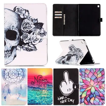 

For Ipad Pro 9.7 Lovely Cartoon Design Flower Skull Pattern PU Leather Stand Smart Case Cover for iPad 7/ Air 3 Gen Tablet Cover