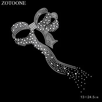 

ZOTOONE Cyrkonie Rhinestones Crystal Clear Strass Hotfix Rhinestone Bow-knot Applique for Clothes Wedding Dress Decoration E