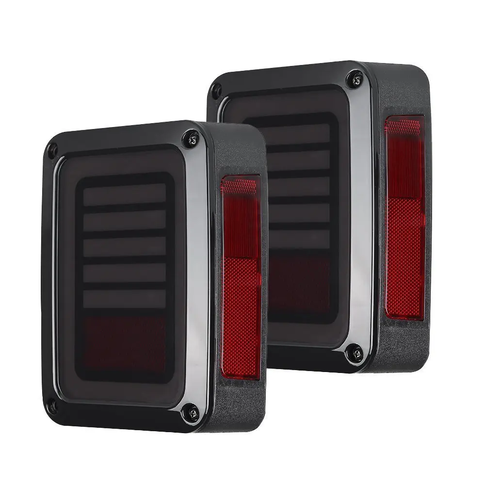 LED Tail Lights Smoke Lens For Jeep Wrangler 2007 2017 JK JKU With