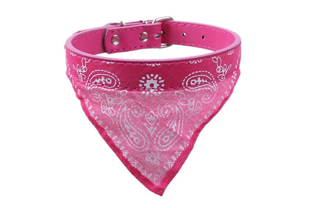 Title 17, Adjustable Dog Bandana Leather Printed Soft Col...