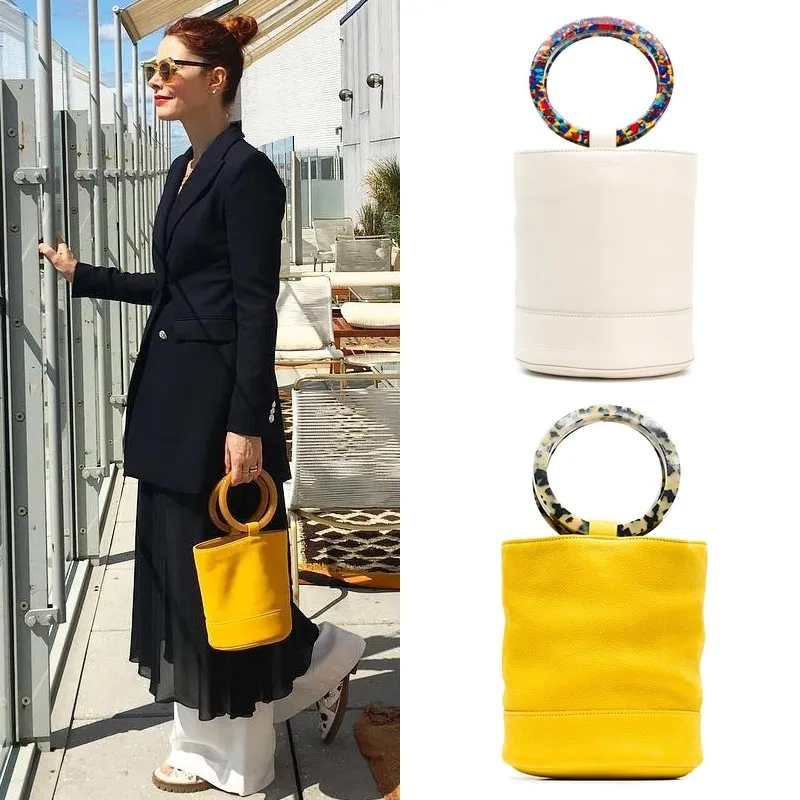 

19 Ring bucket bag Bonsai bag new color acrylic metal bracelet Portable women handbag ins popular designer brand multicolor bag