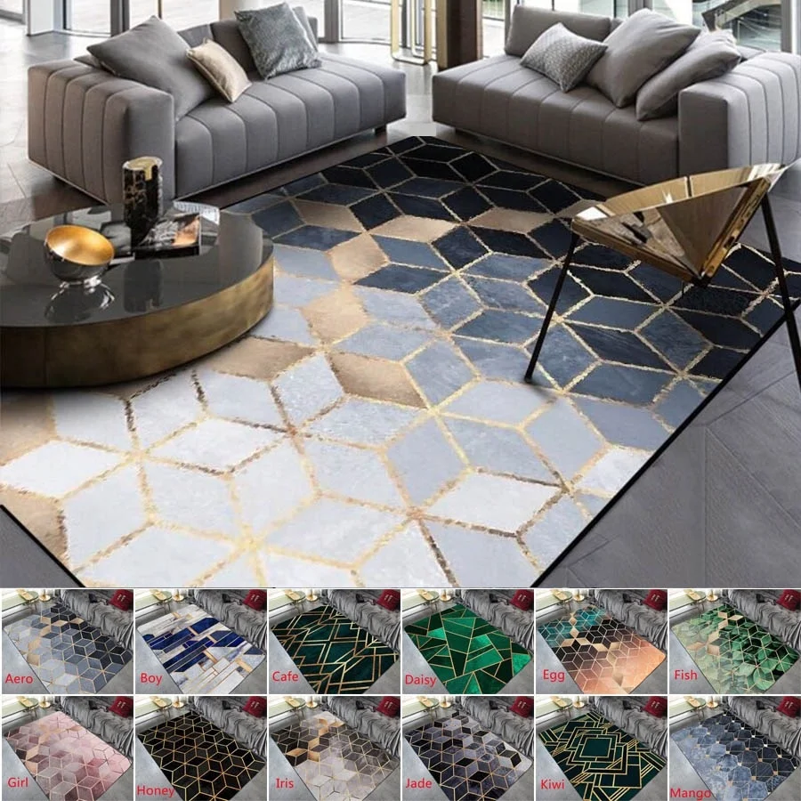 Fashion Modern Area Rugs Geometric Pattern Carpet Nordic Simple Living Room Coffee Table Room Bedroom Floor Rug Mat