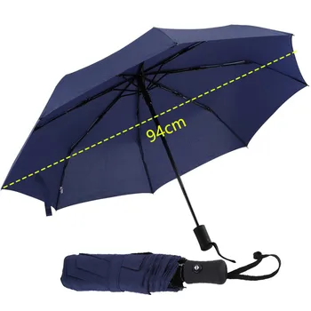 

2018 NEW Durable Advanced Fully-Automatic Rain Umbrella UV-proof Three Folding Business Solid Sunshade Umbrella 94*66cm