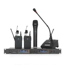 Четыре 4 канала Гусенек конференции/ручной/микрофон с нательным передатчиком системы беспроводной для конференц-зала церковной школы караоке