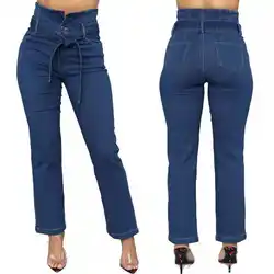 Рваные модные джинсы Для женщин Высокая талия широкие брюки джинсовые штаны тянущиеся вышивка сексуальные джинсы Для женщин свободный