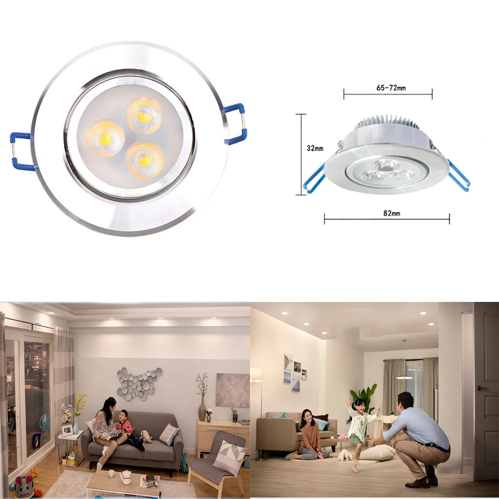 New 3w 220v Led Recessed Ceiling Downlight Spot Lamp Bulb Light W