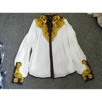 

HIGH STREET Newest Fashion Runway 2020 Suit Set Women's Long Sleeve Embroidery Rivet Blouse Shirt Shorts Set