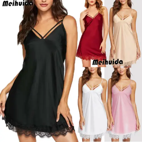 

Sexy Lingerie Women Silk Lace Robe Dress Babydoll Nightdress-Nightgown-Sleepwear