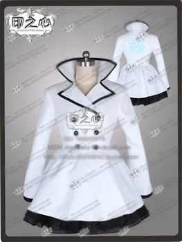 

New!Anime RWBY 2 A Set Fighting Weiss Schnee Cosplay Costume Free Shipping White Coat+Skirt Dress XS-2XL