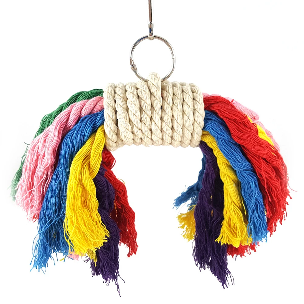 

Parrot Bite Toys Pet Parrot Perch Braided Budgie Chew Cotton Rope Bird Cage Conure Cockatiel Toy Pets Birds Training Accessories