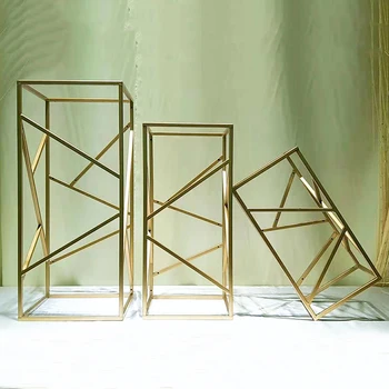 

3pcs/lot 2019 metal flower fake flower Flower Vase crafts decor wedding Table Centerpiece Floral Stand Columns For Wedding party