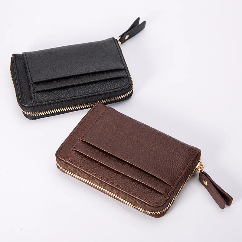 

New Fashion Women Designer PU Leather Short Small ID Credit Card Holder Cash Clip Bag Pocket Coin Purse Wallet for Business Men