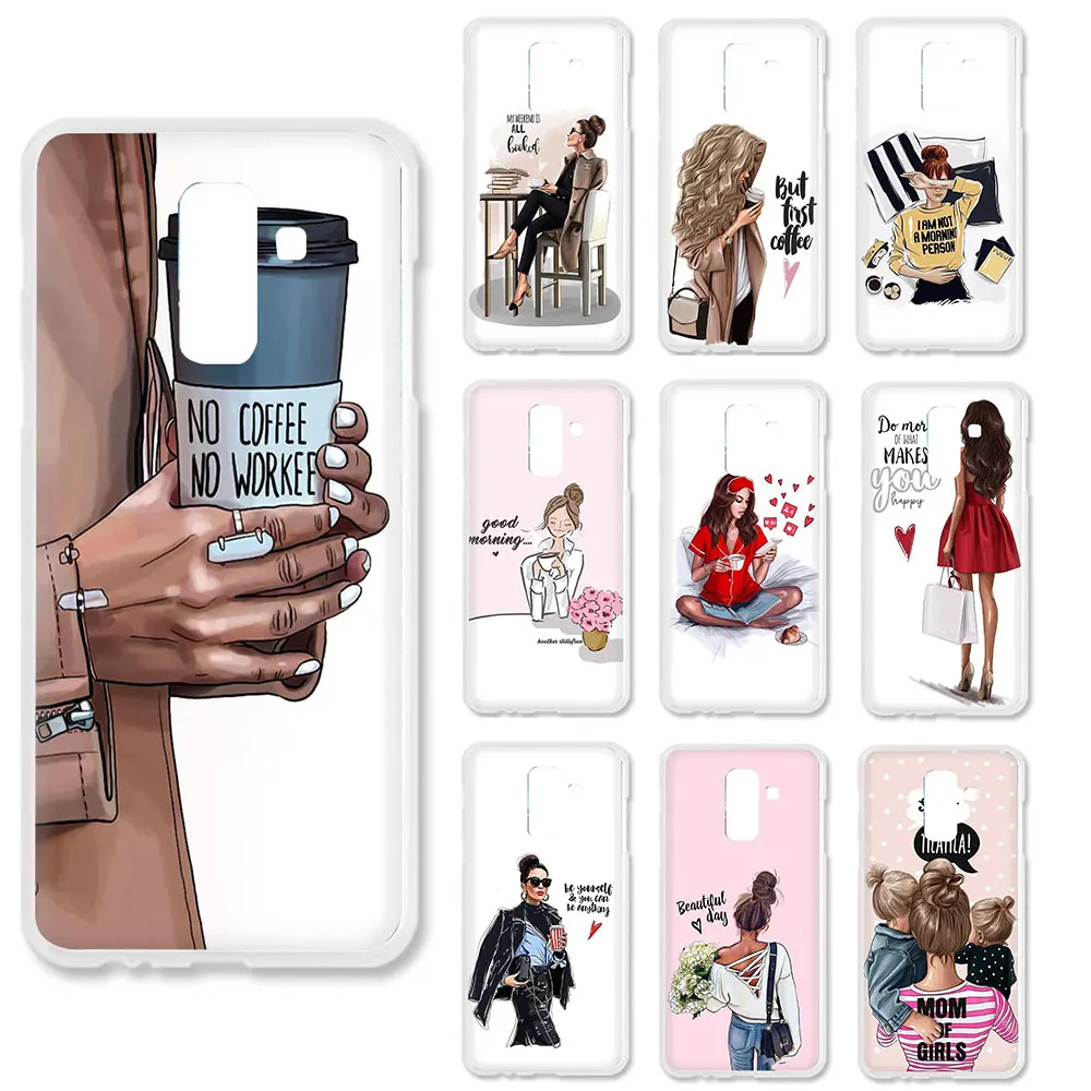 

Queen Princess Girl Female boss coffee Hard Phone Case for Galaxy A10S 20S 30S 40S 50S 60 70 A9 A8 A7 A6 Plus 2018 A5 2017 2016