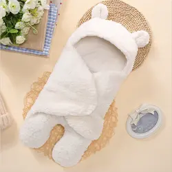 Зимние хлопковые плюшевые получения Одеяло спальный мешок Обёрточная бумага пеленание 0-12 месяцев наряд для фотосессий для новорожденных