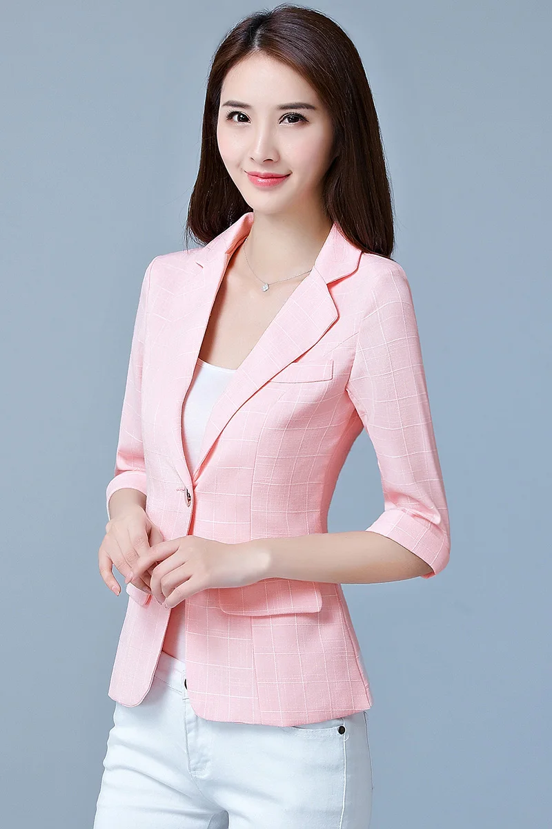 Женский маленький костюм Короткий Повседневный клетчатый костюм|fashion women
