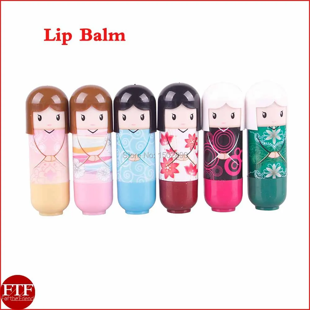 12 pcs Fashion Hot Doll Lip Balm Lovely Cute Baby Girl Lip Balm