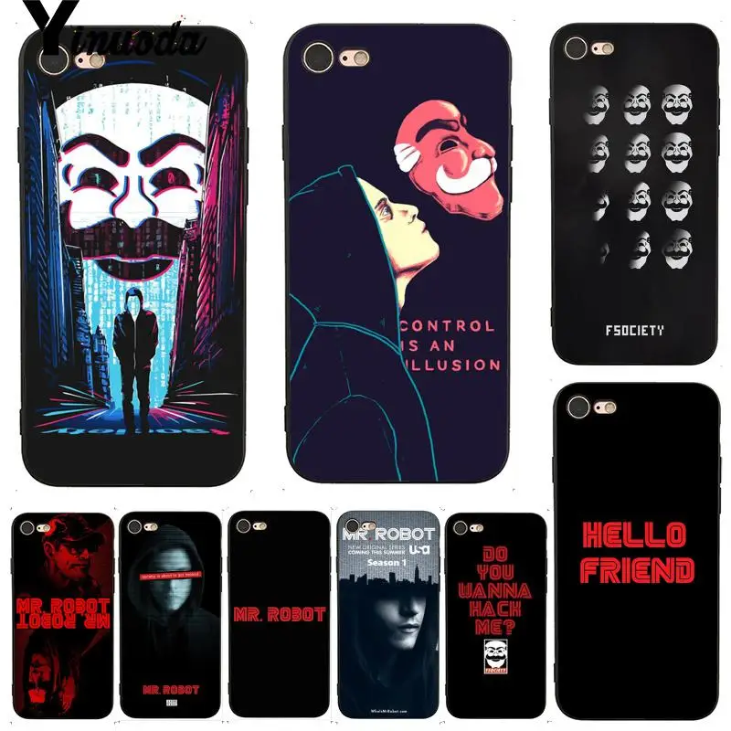 Yinuoda Mr Robot первоклассные аксессуары для телефонов Чехол для iPhone X 6 7 6s 7plus 8 8Plus XS XR 5C SE 11 11pro 11promax