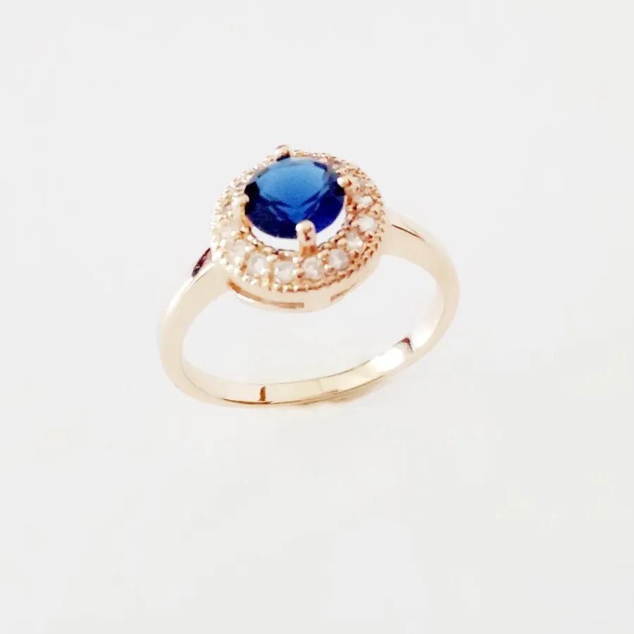 Luxury Sapphire Jewelry Women Wedding RingsTrendy 585 Gold Jewellery Women Jewelry Round Shape Engagement Ring Designs for Women