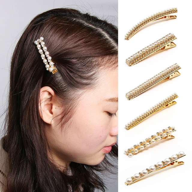 Fashion Korean Hair Clips Women Hair Accessories Metal Pearl Hairpins