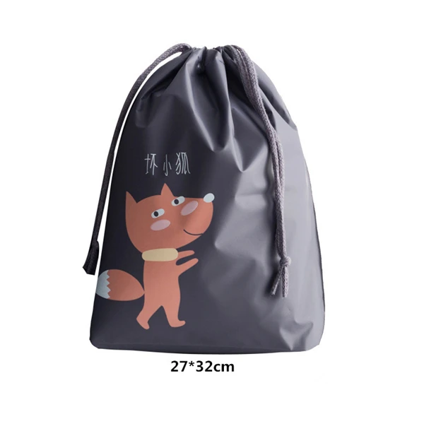 GOONBQ 1 шт. мультяшная сумка для хранения на шнурке, переносная дорожная сумка, водонепроницаемая сумка для нижнего белья, сумки для одежды, дропшиппинг - Цвет: M fox