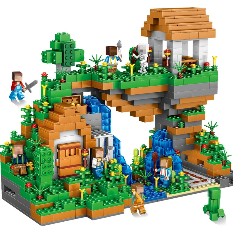 

Dragons 957pcs My World Hidden Water Fall Building Blocks Bricks Educational Compatible Legoed Toys Gift Hobbies For Children