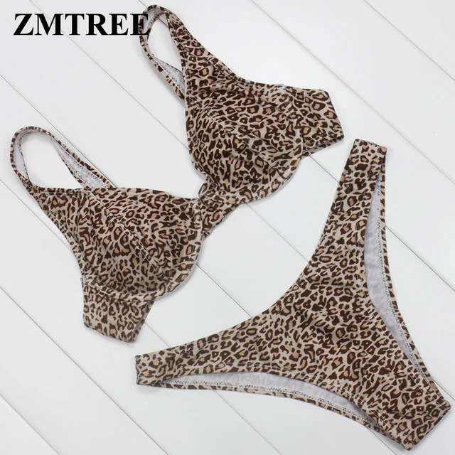 Best Offers ZMTREE 2017 High Cut Bikini Set Push Up Swimsuit Leopard Swimwear Underwire Beach Bathing Suit Strappy Biquini Maillot De Bain Best Offers ZMTREE 2017 High Cut Bikini Set Push Up Swimsuit Leopard Swimwear Underwire Beach Bathing Suit Strappy Biquini Maillot De Bain