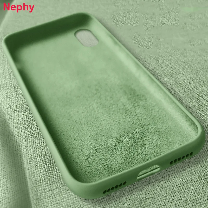 

Luxury Original Liquid Silicon Case For iPhone 7 8 Plus iPhone XR XS Max 7 6 6S Plus Silky Soft-Touch Cell Phone Back Cover Capa