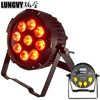 

Free Shipping Led Guang Zhou IP65 Waterproof 9X18W 6in1 Battery Powered Led Par Light Wireless Led Par Can