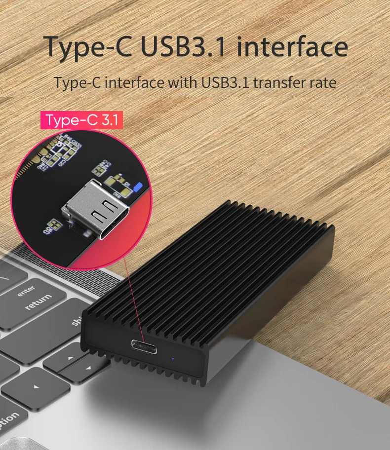 Портативный корпус SSD с поддержкой PCIE NVMe M.2 корпус жесткого диска ssd type c 3,1 высокоскоростной корпус жесткого диска