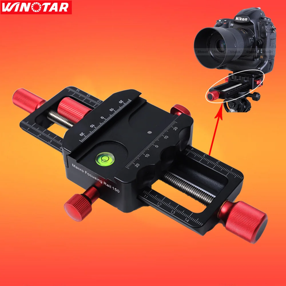 

150mm Macro Focusing Rail Slider Close-up Shooting Head With Arca-Swiss Fit Clamp Quick Release Plate for Tripod Ballhead