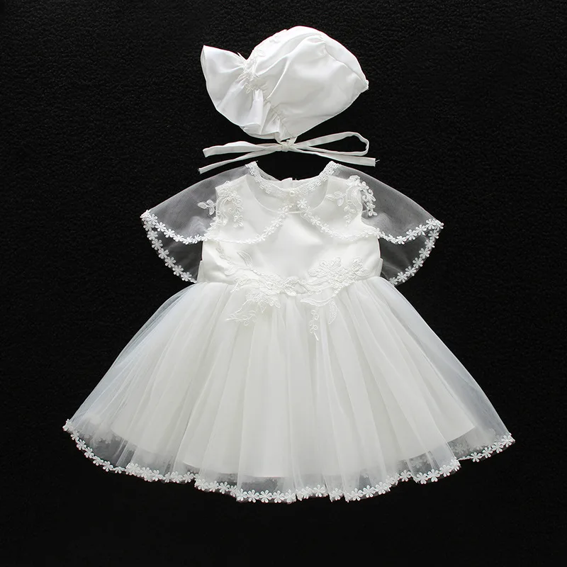 BBWOWLIN Белый 3 шт. принцессы для девочек, предназначенное для ребенка ясельного возраста платье для крещения для маленьких девочек в возрасте 1 года одежда для дня рождения, крещения, бальное платье 9034 - Цвет: Белый